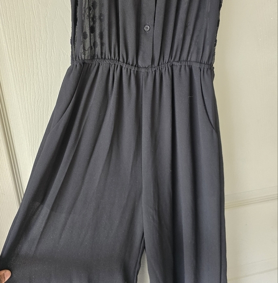 Iris Los Angeles Sheer Jumpsuit Sz M  Women Sleeveless Button Up Collar See Thru - Picture 7 of 16